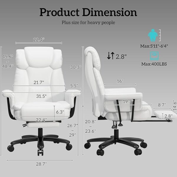 Limited time deal 20% off GYI Big and Tall Office Chair - Image 2