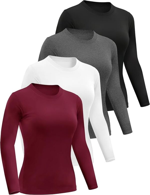 Limited time deal 35% off 4 Pack Women’s Long Sleeve Basic Shirts