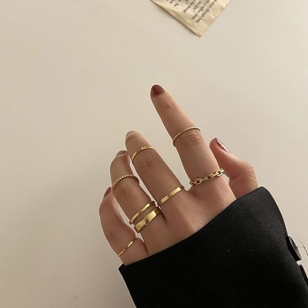 Limited timed deal 23% FAXHION Gold Knuckle Rings - Image 3