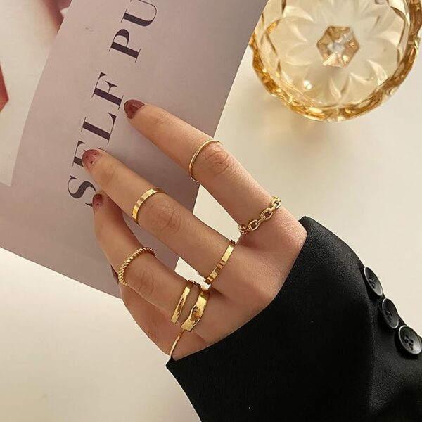 Limited timed deal 23% FAXHION Gold Knuckle Rings - Image 2